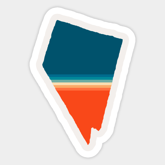 Nevada State Retro Map Sticker by n23tees